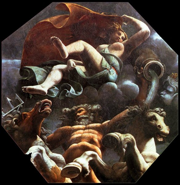 Main Product Photo of Zephyr Blowing Psyche over the Sea Painting by Rinaldo Mantovano