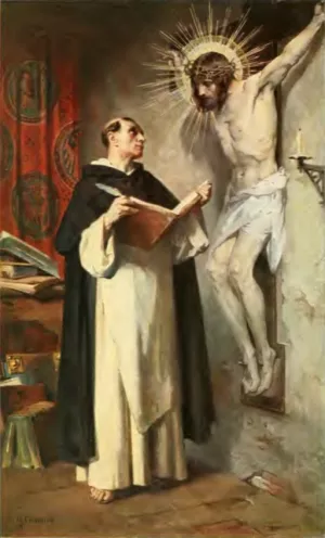 St. Thomas von Aquin by Ritter Martin Von Feuerstein - Oil Painting Reproduction