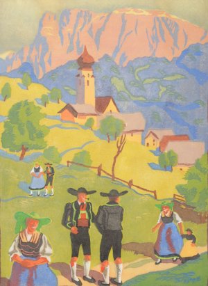 Der Schlern by Robert A Saurwein Oil Painting