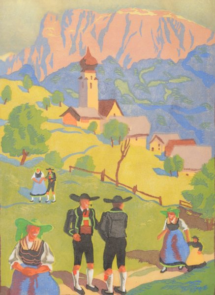 Der Schlern by Robert A Saurwein - Hand-Painted Oil Painting Reproduction