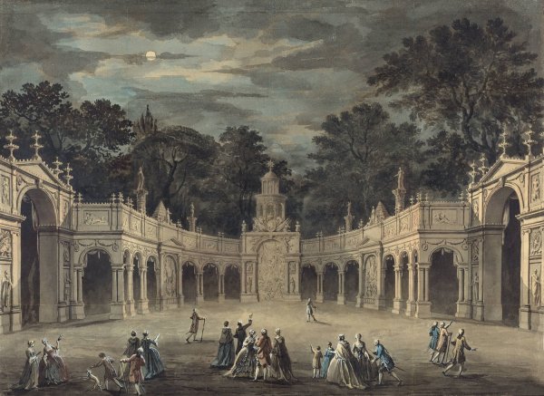 A Design for Illuminations to Celebrate the Birthday of King George III  by Robert Adam - Hand-Painted Oil Painting Reproduction