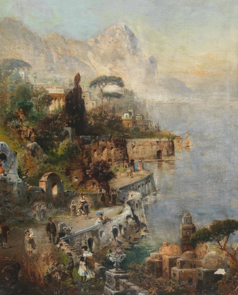 Motv aus dem Suden  by Robert Alott - Hand-Painted Oil Painting Reproduction