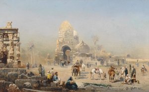 Orientalische Strasenszene by Robert Alott Oil Painting