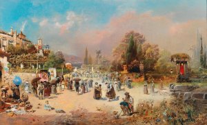 View of the Via Appia by Robert Alott Oil Painting