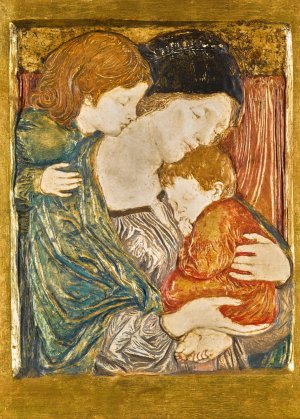 Relief with a mother and children Oil painting by Robert Anning Bell