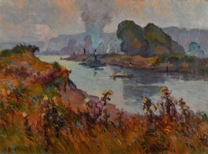 Bord de Seine by Robert Antoine Pinchon Oil Painting