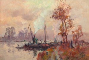 La Seine a L'ile Lacroix by Robert Antoine Pinchon Oil Painting