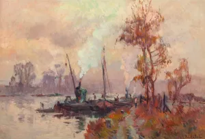 La Seine a L'ile Lacroix by Robert Antoine Pinchon Oil Painting