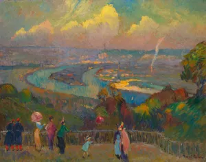 Rouen, La Seine, Vue Depuis Le Hauteurs De Caudebec by Robert Antoine Pinchon Oil Painting