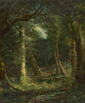 Through the Trees by Robert B. Hopkin Oil Painting