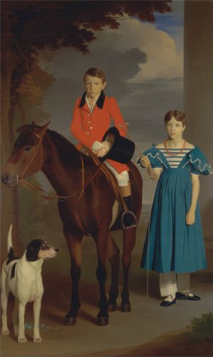 John Gubbins Newton and His Sister, Mary Newton by Robert Burnard Oil Painting