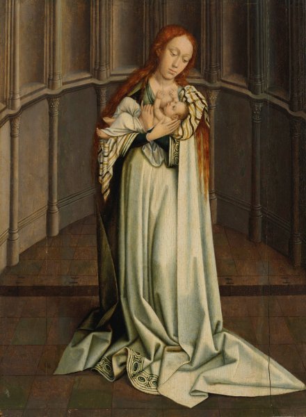 Main Product Photo of The Virgin and Child in an apse Painting by Robert Campin (Follower)