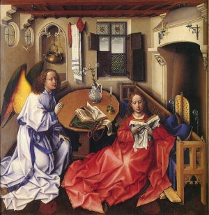 Merode Altarpiece Nativity by Robert Campin Oil Painting