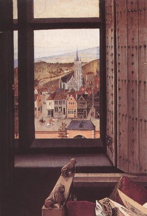 The Virgin and Child before a Firescreen Detail by Robert Campin Oil Painting