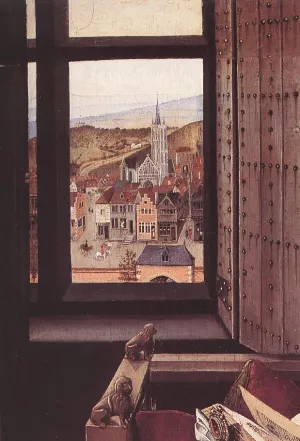 The Virgin and Child before a Firescreen Detail by Robert Campin Oil Painting