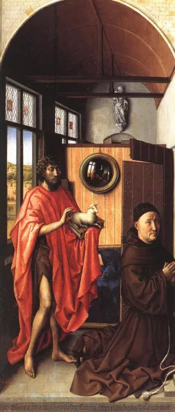 The Werl Altarpiece Left Wing by Robert Campin - Oil Painting Reproduction