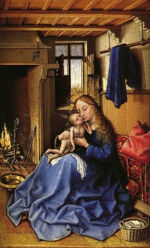 Virgin and Child in an Interior by Robert Campin Oil Painting