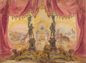 Stage Set With Paintings And Statues by Robert Caney Oil Painting