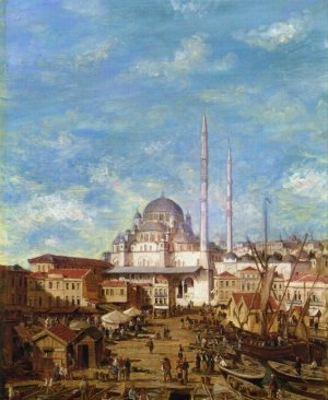 Yeni Cami, Constantinople Oil painting by Robert Charles Gustave Mols
