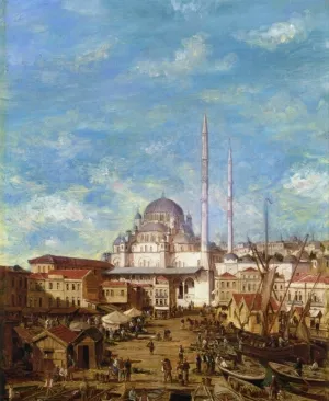 Yeni Cami, Constantinople by Robert Charles Gustave Mols - Oil Painting Reproduction