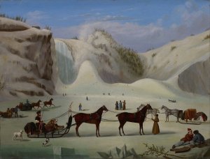 The Ice Cone, Montmorency Falls, Quebec by Robert Clow Todd Oil Painting