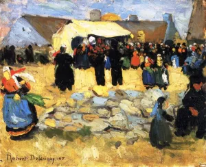 Breton Market by Robert Delaunay Oil Painting