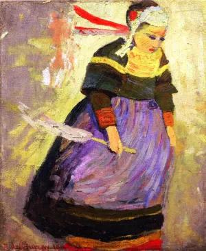 Breton Woman by Robert Delaunay Oil Painting