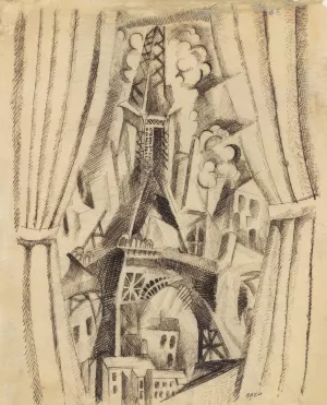 La tour aux rideaux by Robert Delaunay Oil Painting
