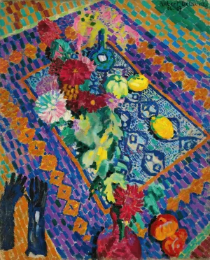 Nature Morte Aux Gants by Robert Delaunay Oil Painting
