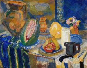 Nature morte portugaise by Robert Delaunay Oil Painting