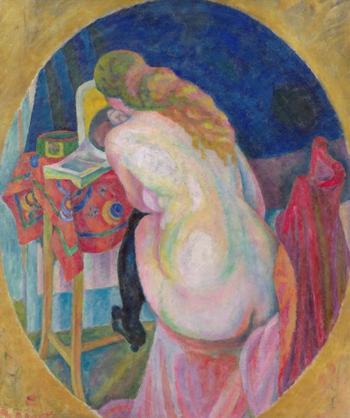 Main Product Photo of Nude woman reading  Painting by Robert Delaunay