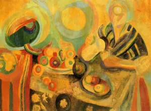 Poring by Robert Delaunay - Oil Painting Reproduction