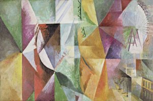 The Three Windows, the Tower and the Wheel by Robert Delaunay Oil Painting