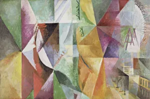The Three Windows, the Tower and the Wheel by Robert Delaunay Oil Painting
