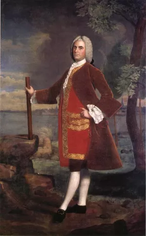 Portrait of Brigadier General Samuel Waldo by Robert Feke - Oil Painting Reproduction