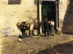 A Spanish Water Carrier Toledo by Robert Frederick Blum - Oil Painting Reproduction