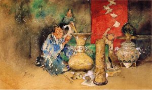 Cloisonne Maker by Robert Frederick Blum Oil Painting