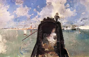 In the Gondola by Robert Frederick Blum - Oil Painting Reproduction