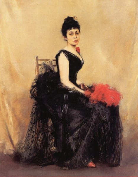 Portrait of Flora de Stephano by Robert Frederick Blum - Hand-Painted Oil Painting Reproduction