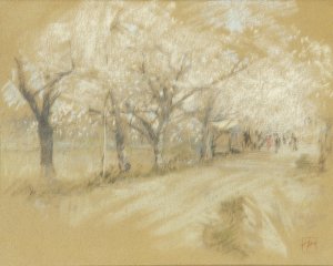 Spring Landscape by Robert Frederick Blum Oil Painting