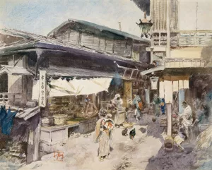 Street Scene in Ikao, Japan by Robert Frederick Blum Oil Painting