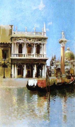 The Libreria, Venice Oil painting by Robert Frederick Blum