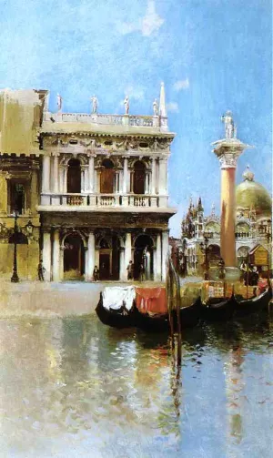 The Libreria, Venice Oil painting by Robert Frederick Blum
