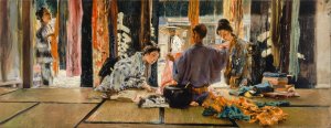The Silk Merchant, Japan by Robert Frederick Blum Oil Painting