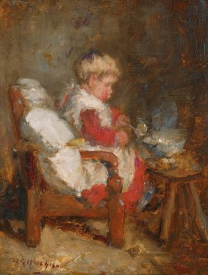 Hot Tatties by Robert Gemmell Hutchison Oil Painting