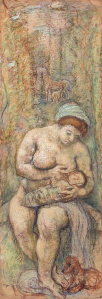 Mother  by Robert Genin - Hand-Painted Oil Painting Reproduction