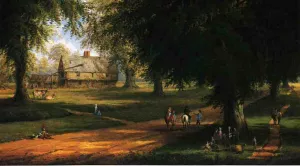 The Williams House, Deerfield, Massachusetts by Robert Havell Jr. Oil Painting