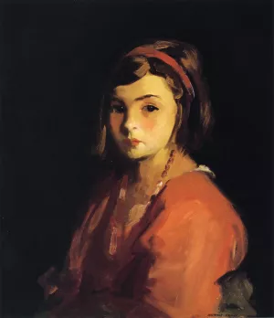 Agnes in Red Agnes Schleicher by Robert Henri Oil Painting