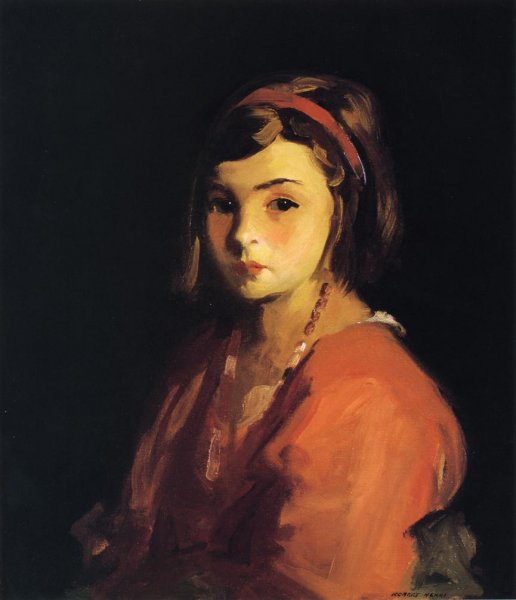 Main Product Photo of Agnes in Red Agnes Schleicher Painting by Robert Henri