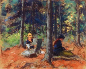 Artists in the Woods by Robert Henri Oil Painting